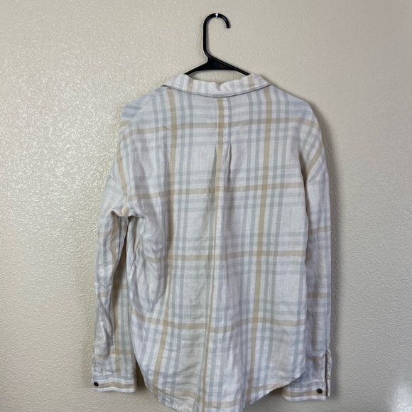 prAna Beige Plaid Button Down Flannel - Picture 8 of 8